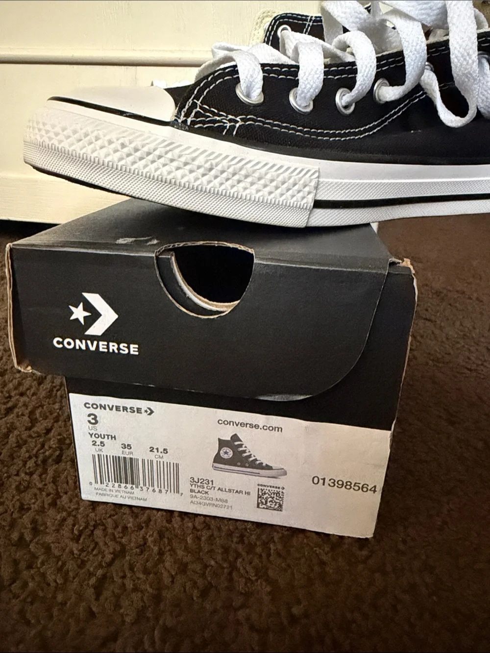 Converse Black & White Kids High Top Sneakers